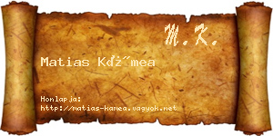Matias Kámea névjegykártya